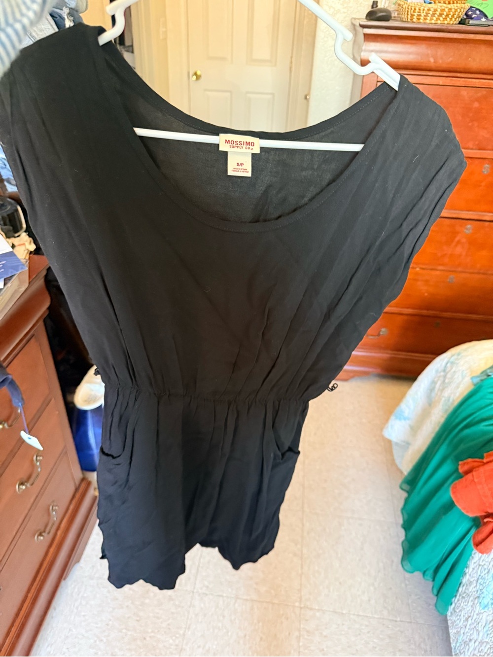 Mossimo Supply Co. Black Scoop-Neck Drawstring Waist Tunic